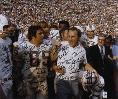 Miami Dolphins 1972 Autographed 20"x 24" Photograph with over 40 Signatures - Undefeated season!